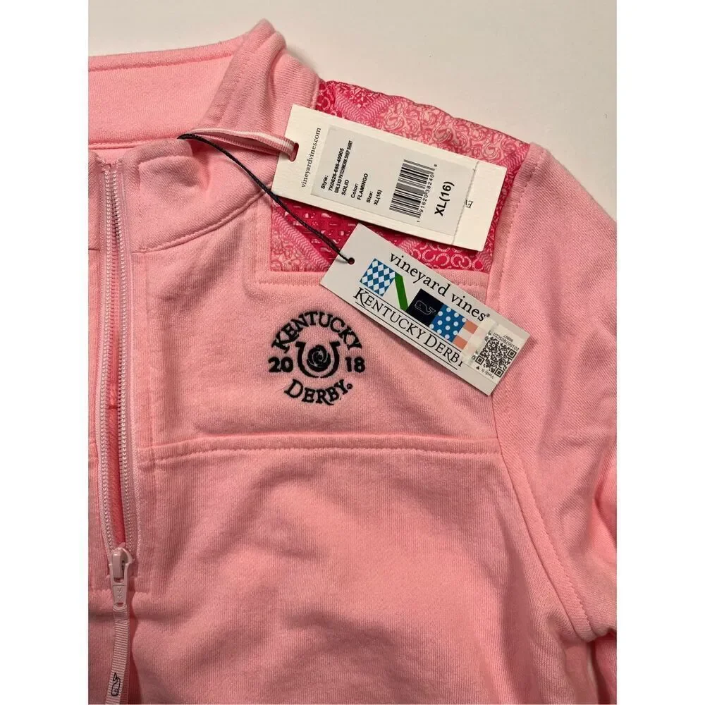 Vineyard Vines 144th Kentucky Derby 2018 Patchwork Shep Shirt Girls XL 16 NWT